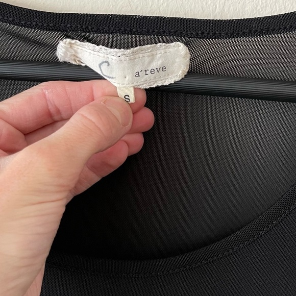 Anthropologie A’reve Neutral Floral Lace Sleeve Dress - Picture 3 of 3